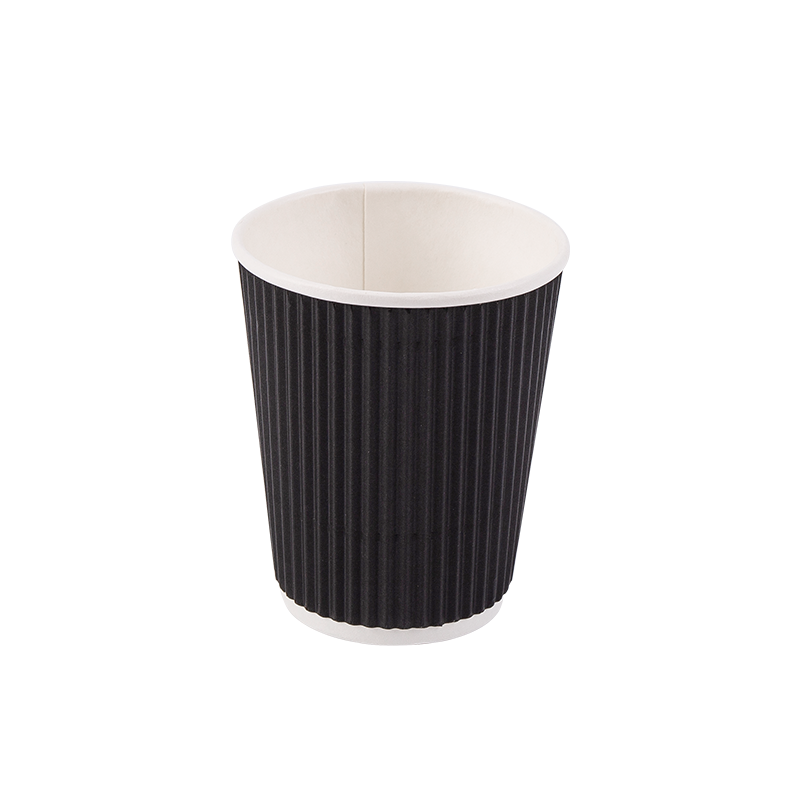 Pahare de hârtie ondulată biodegradabilă de unică folosință de 8 oz
