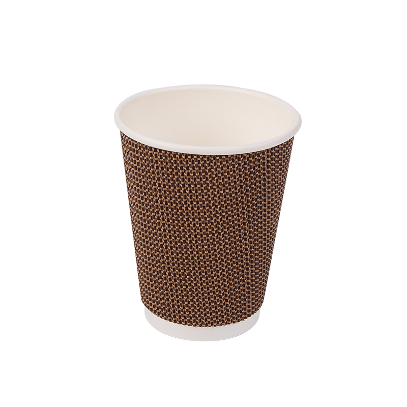 Pahare de hârtie ondulată biodegradabilă de unică folosință de 12 oz