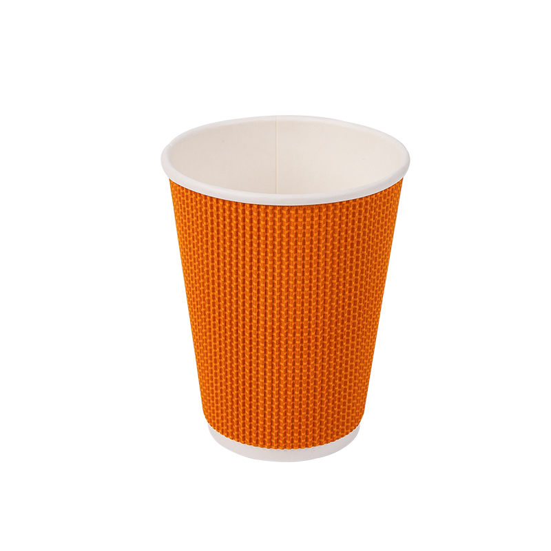 Pahare de hârtie ondulată biodegradabilă de unică folosință de 12 oz