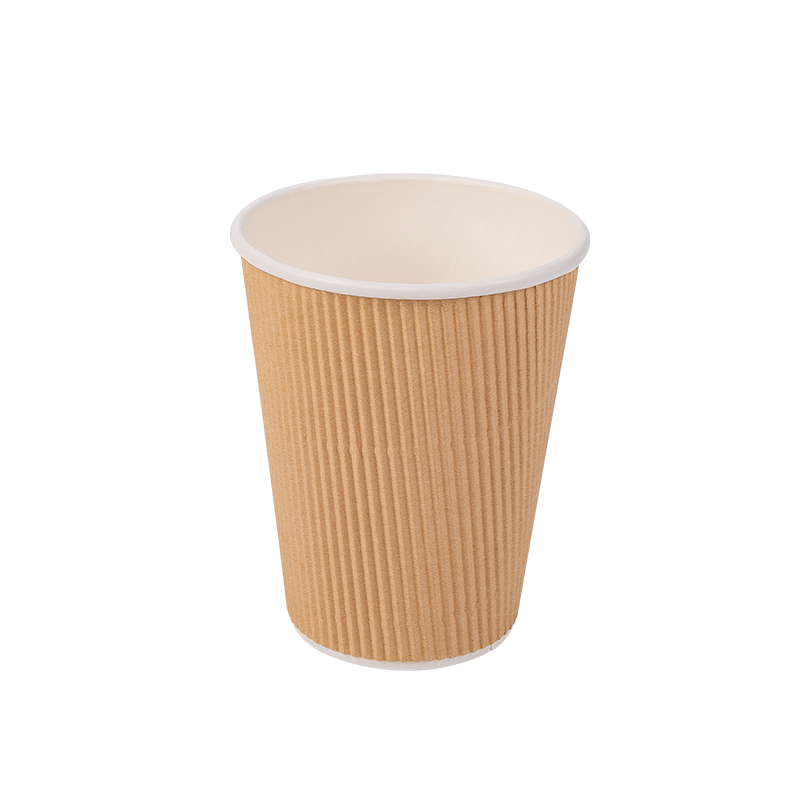 Pahare de hârtie ondulată biodegradabilă de unică folosință de 12 oz