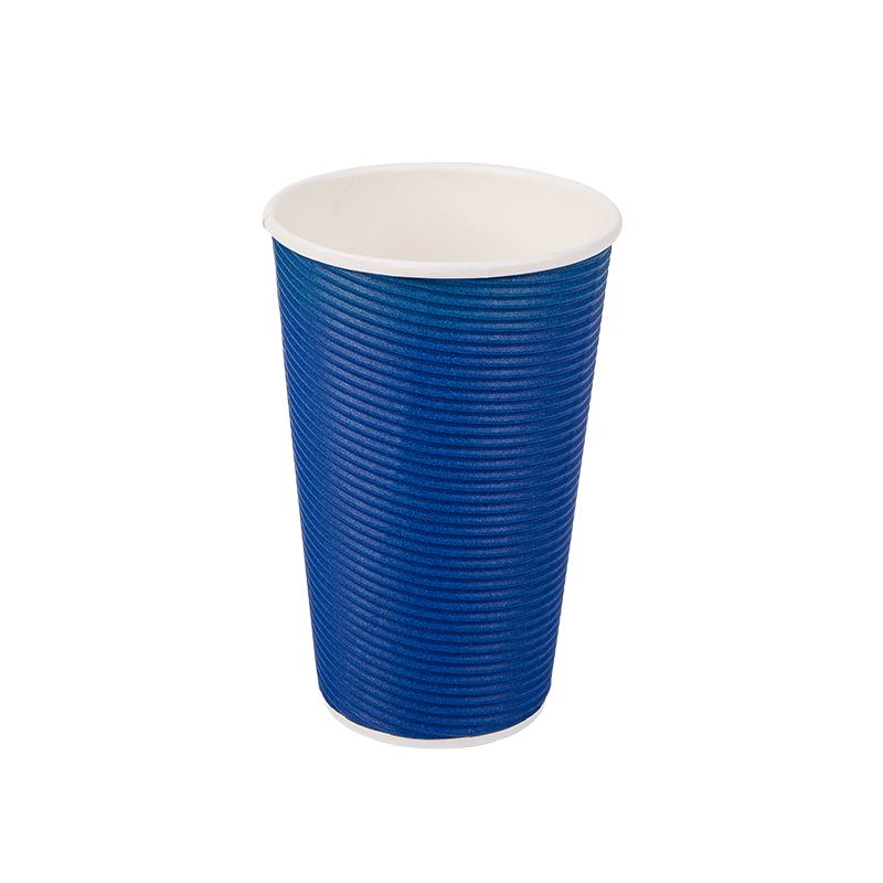 Pahare de hârtie ondulată biodegradabilă de unică folosință de 16 oz