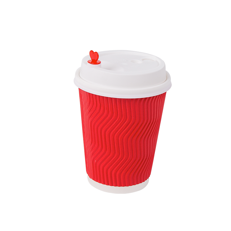 Pahare de hârtie ondulată biodegradabilă de unică folosință de 12 oz